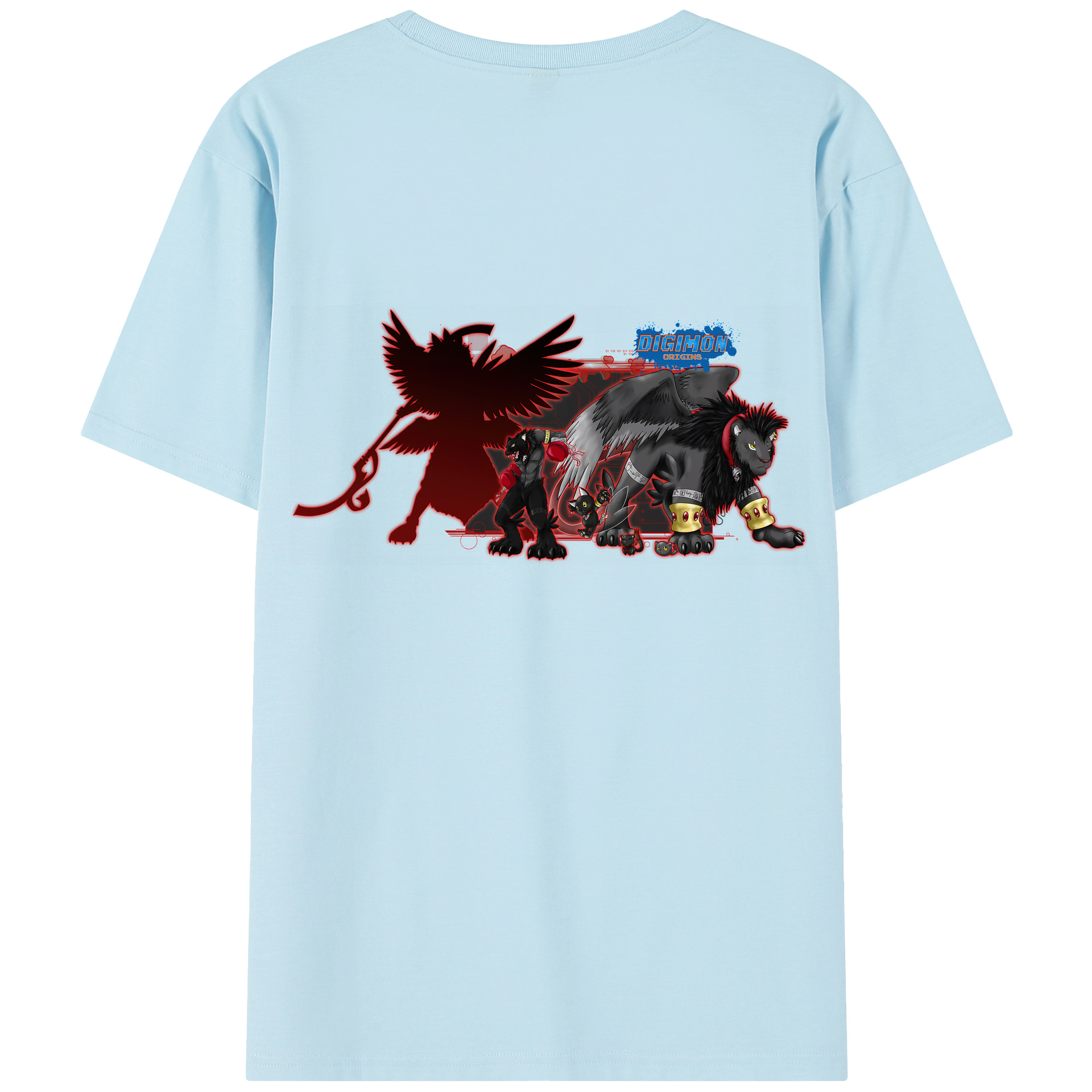 （画像用） Digimon デジタルモンスター/デジモン 綿100％半袖Tシャツ（背面プリント）